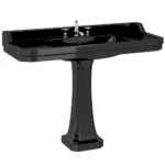 Burlington Jet Black Edwardian 3TH 120cm Basin & Classic Pedestal