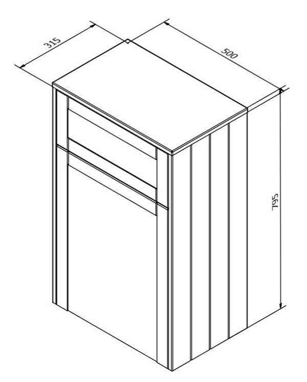 Keswick Blue 500mm Traditional Toilet Unit with Concealed Cistern - Image 4