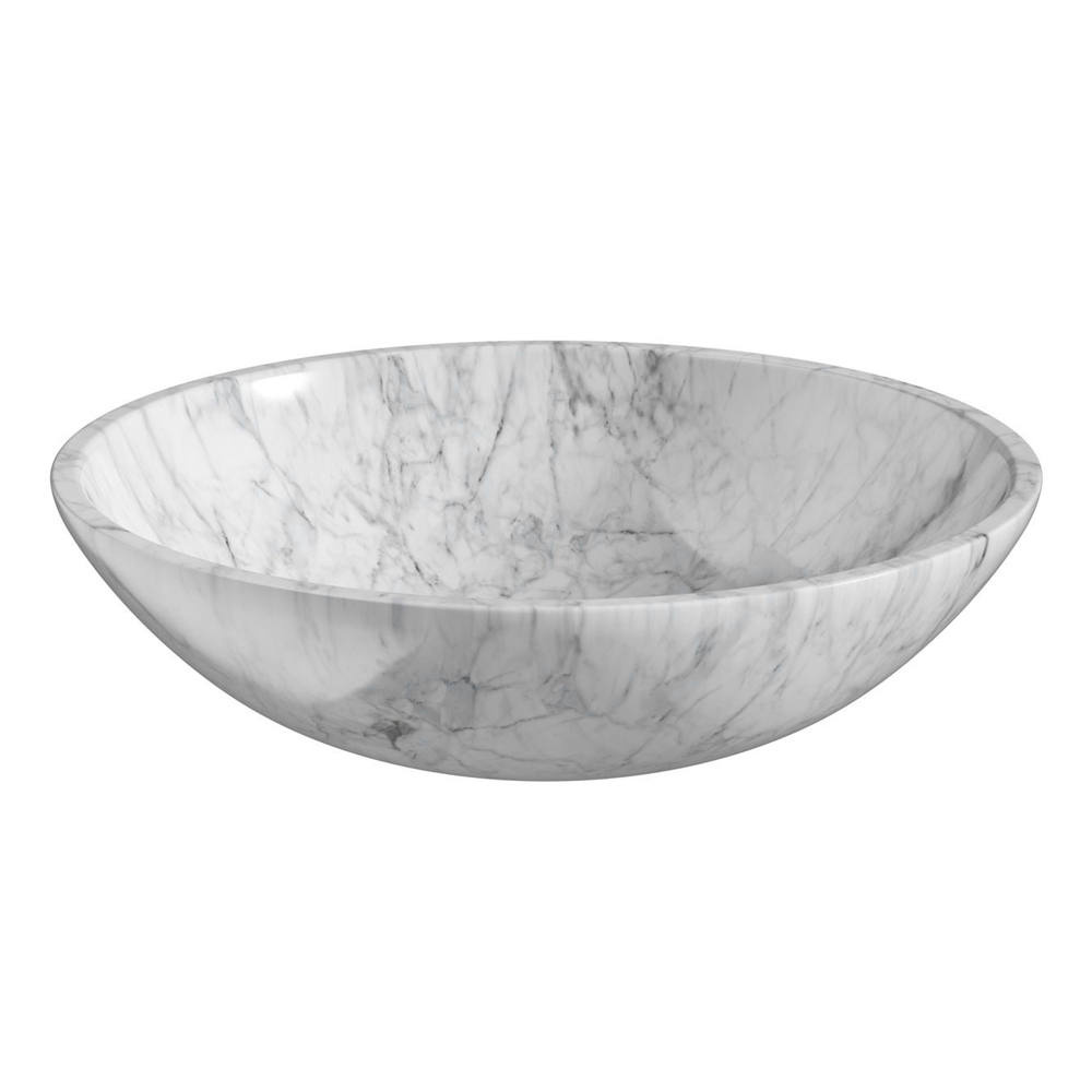 Mode Hale 430mm Countertop Basin - White & Grey Marble - Image 3