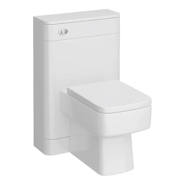 Radius Gloss White 550mm Back to Wall WC Unit with Square Pan - Fizzy Bath