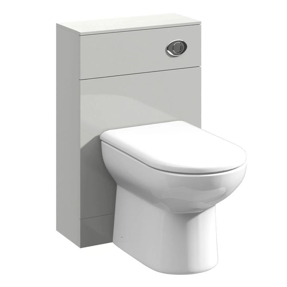 Toreno Light Grey 500x200mm BTW Toilet Unit inc. Cistern + Round Pan
