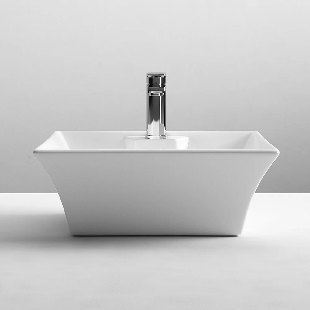Nuie Rectangular 495 x 410mm Ceramic Flared Counter Top Basin