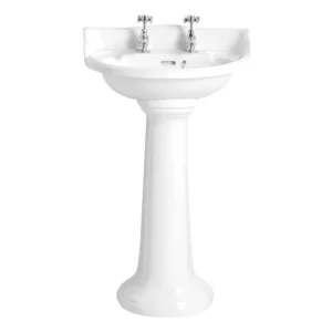 Heritage - Dorchester Cloakroom Basin & Pedestal - 1 or 2 Tap Hole Options