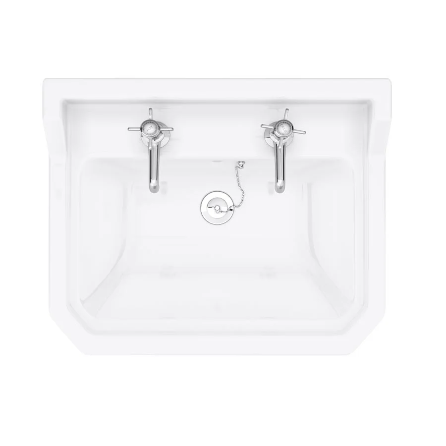 Carlton Traditional Basin + Pedestal (2 Tap Hole) - Image 5