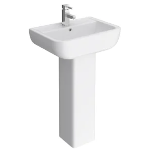 Pro 600 Modern Short Projection Basin & Pedestal (550mm Wide - 1 Tap Hole)