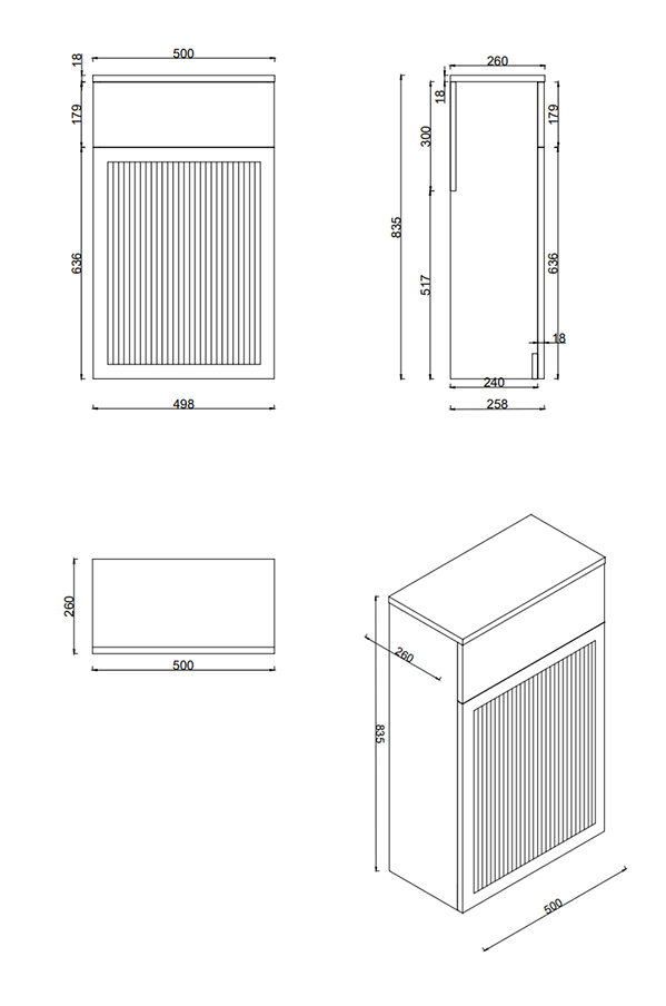 Padstow Slatted WC Toilet Unit - Satin Green (Unit Only) - Image 2