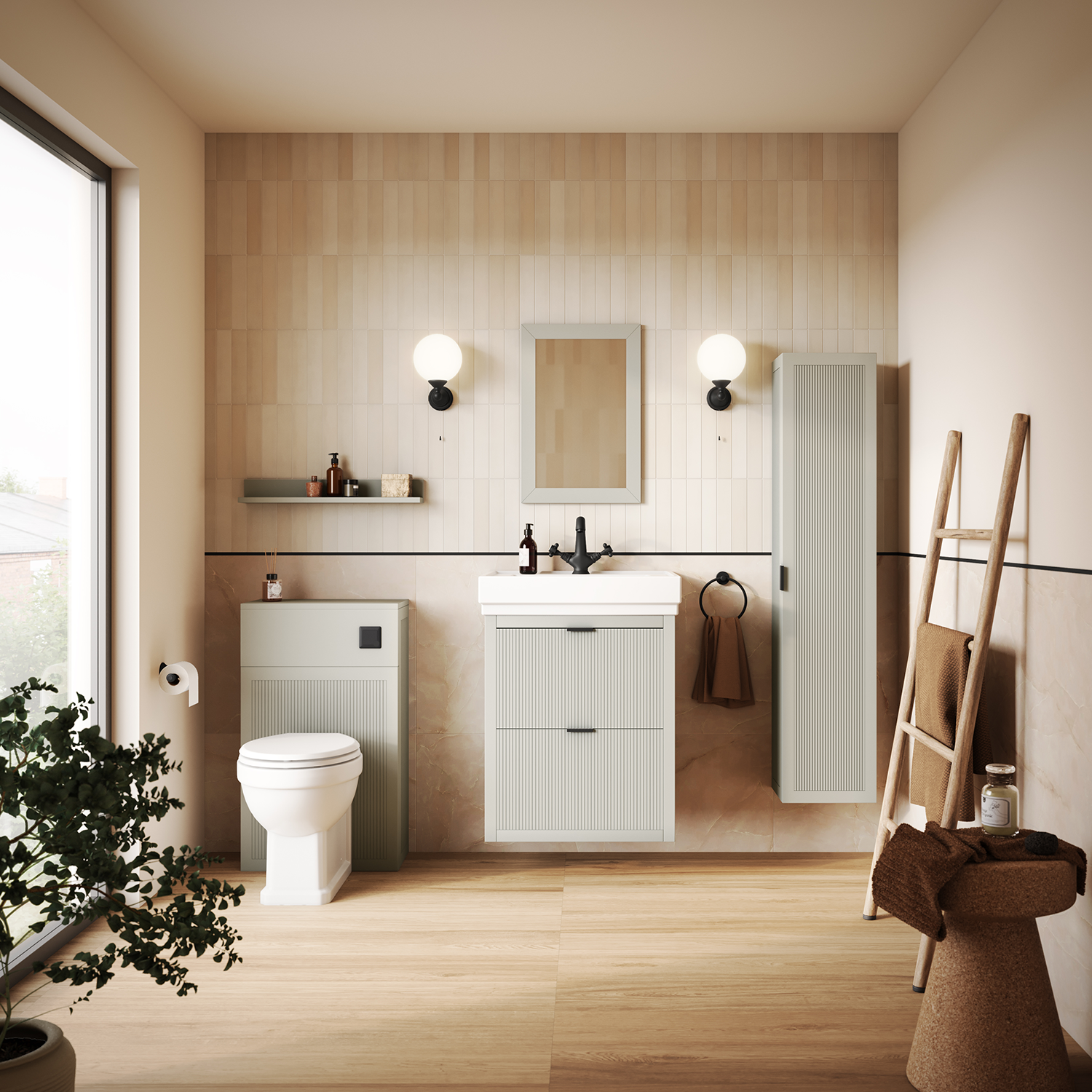 Padstow Slatted WC Toilet Unit - Satin Grey (Unit Only) - Image 5