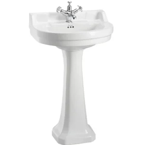 Burlington Riviera 580mm Square Basin + Full Pedestal