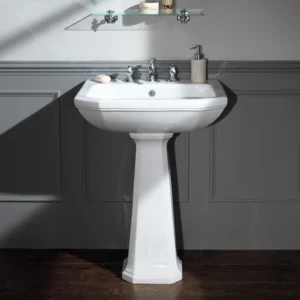 Silverdale Empire Art Deco 700mm Wide Basin with Full Pedestal