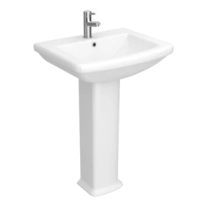 Roxbury 600mm Square Basin with Full Pedestal (1 Tap Hole)