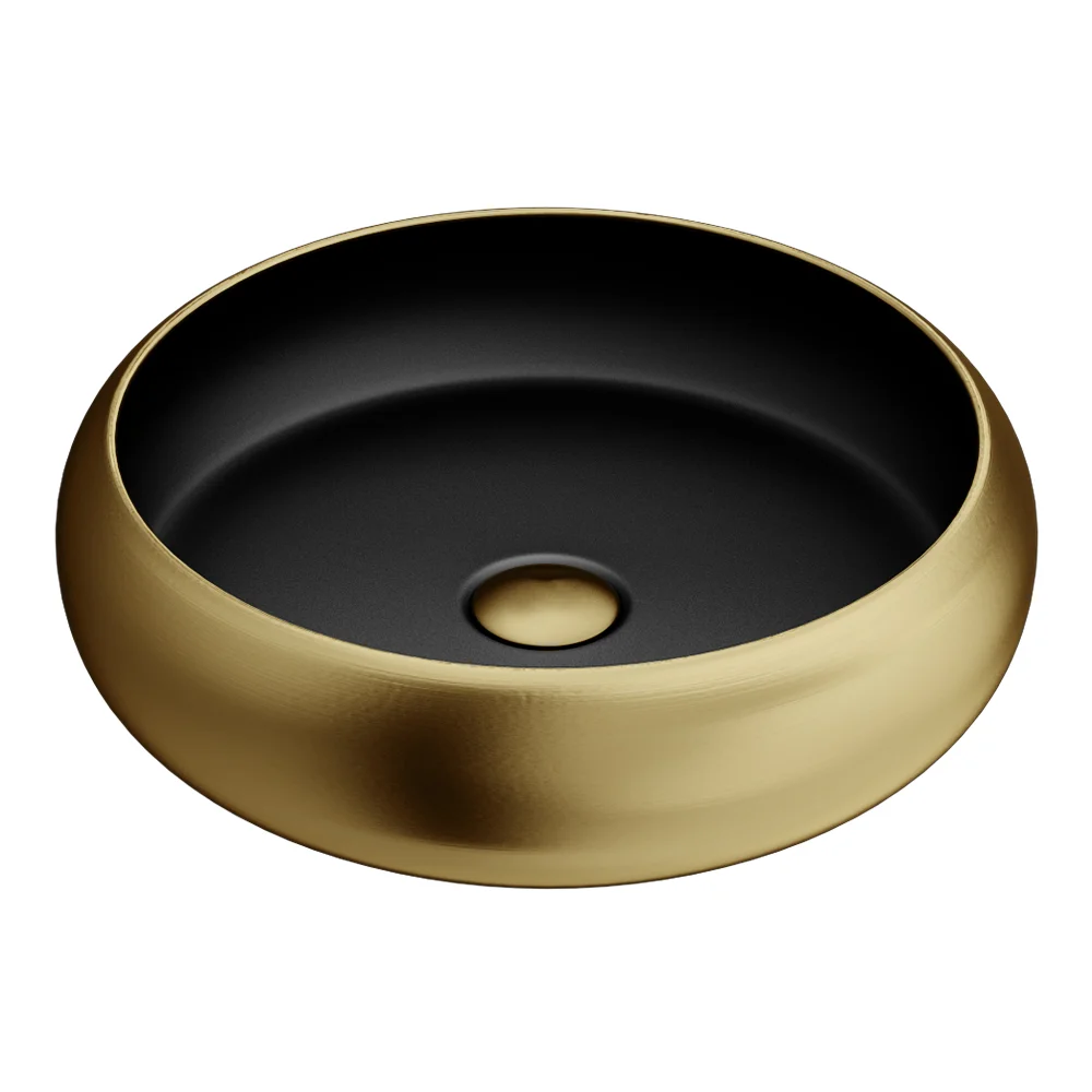 Arezzo 420mm Round Countertop Basin with Waste - Matt Black/Pewter - Image 5