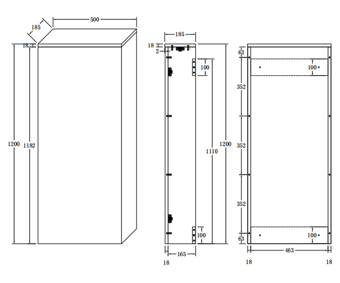 Tivoli Tall WC Unit Only - Charcoal and Oak - Image 4