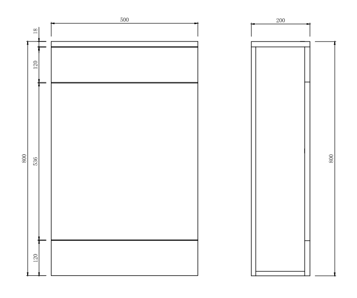 AquaSure Toreno 500mm PVC BTW Toilet Unit Gloss White with Pan and Cistern - 100% Waterproof - Image 5
