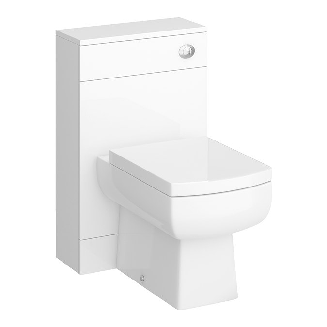 AquaSure Toreno 500mm PVC BTW Toilet Unit Gloss White with Pan and Cistern - 100% Waterproof