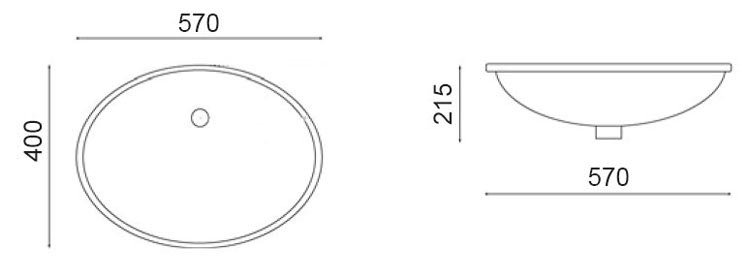 Crosswater Ancona Undermount Basin - 570 x 400mm - Image 2