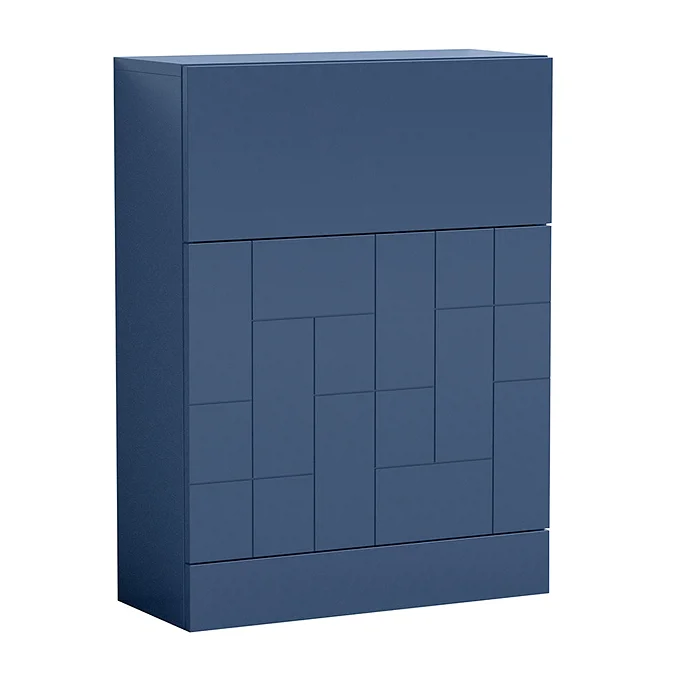 Venice Abstract Blue Complete Toilet Unit w. Pan, Cistern + Matt Black Flush - Image 3
