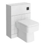 Venice Abstract White Complete Toilet Unit with Pan, Cistern + Matt Black Flush