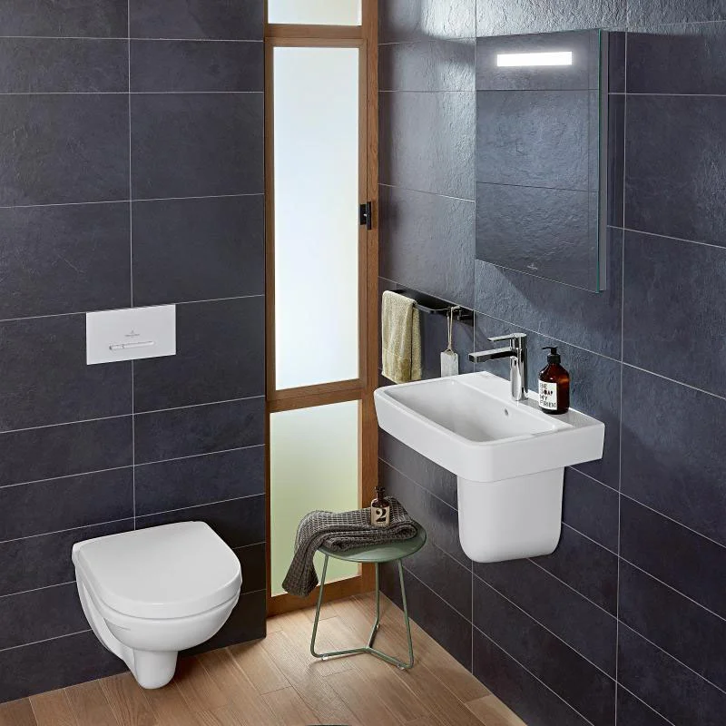 Villeroy and Boch O.novo Square 1TH Washbasin + Semi Pedestal - Image 2