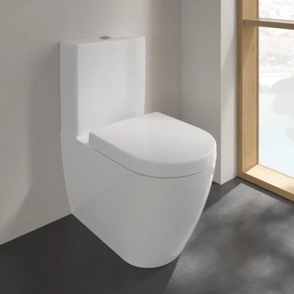 Villeroy and Boch Subway 2.0 DirectFlush Rimless BTW Close Coupled Toilet (Bottom Entry Water Inlet) + Soft Close Seat - Image 8