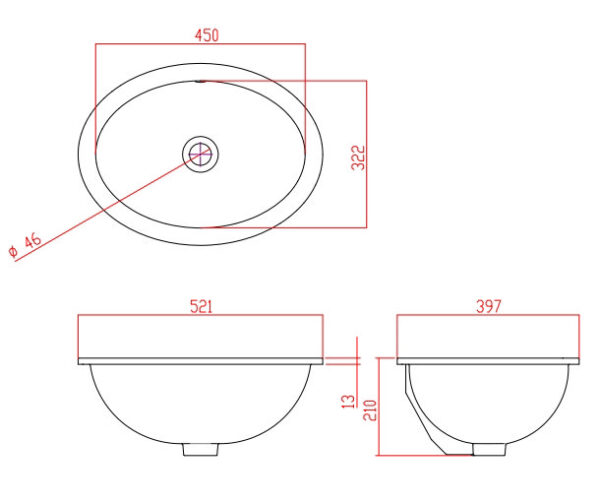 Undermount Basin Vector Silverdale Victorian Undermount Basin – 0 Tap Hole - Fizzy Bath