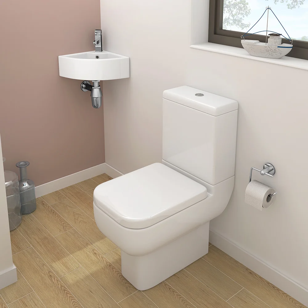 Bermuda Corner Cloakroom Basin 1TH - 335 x 335mm - Image 2