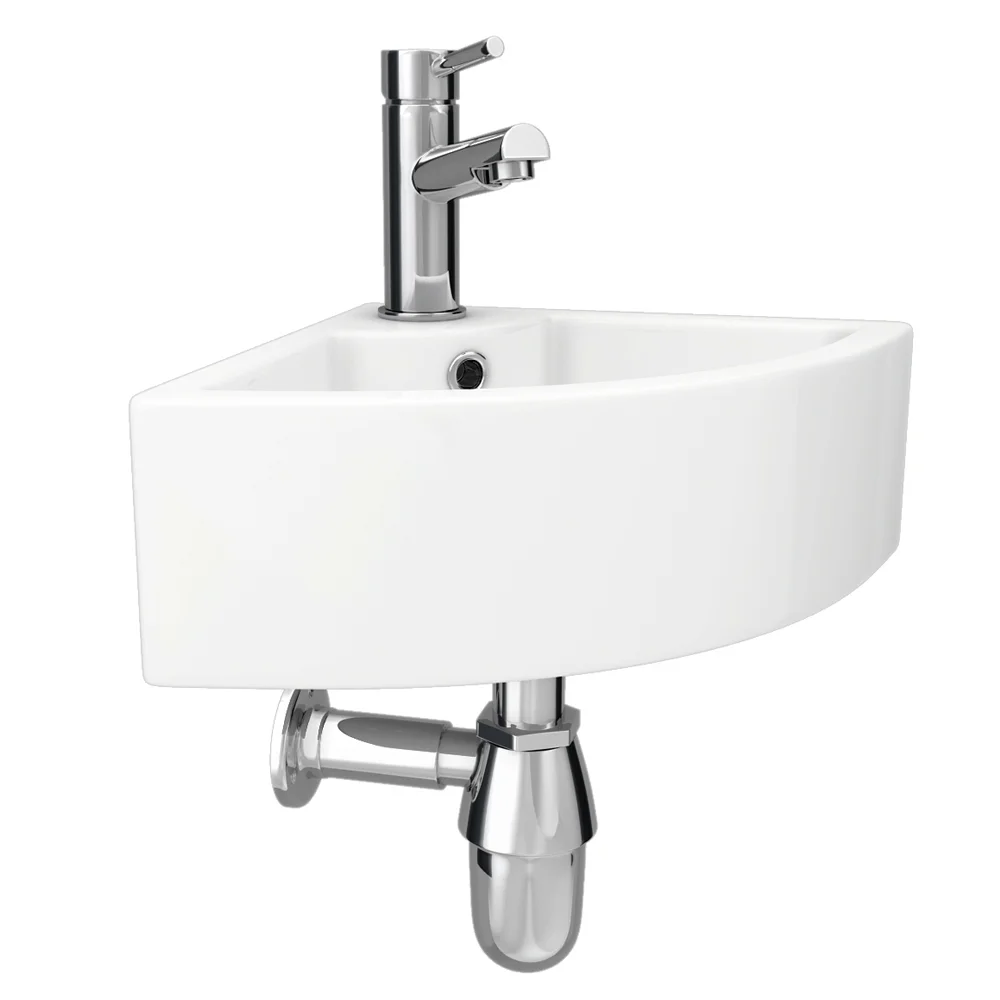 Bermuda Corner Cloakroom Basin 1TH - 335 x 335mm - Image 5