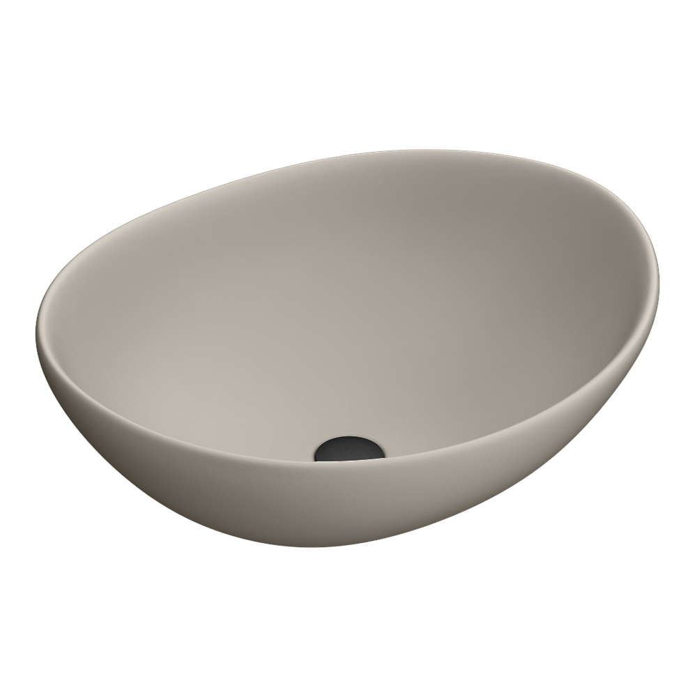 Casca Matt Greige Oval Counter Top Basin 0TH - 410 x 330mm - Image 3