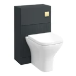 Venice Fluted Anthracite Complete Toilet Unit (Pan, Cistern, Brushed Brass Flush)