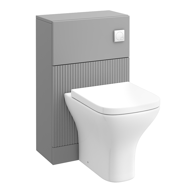 Venice Fluted Grey Complete Toilet Unit (Pan, Cistern, Chrome Flush)