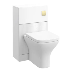 Venice Fluted White Complete Toilet Unit (Pan, Cistern, Brushed Brass Flush)