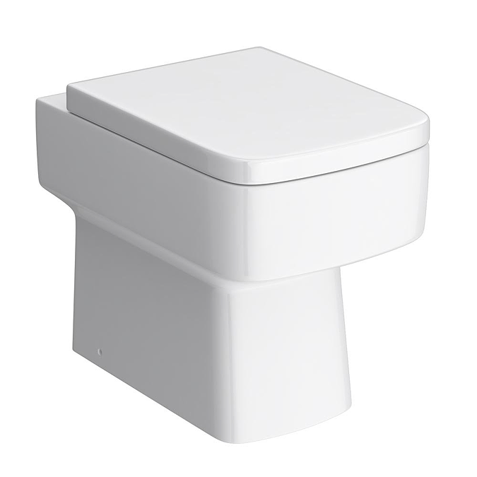 Venice Moderno 500mm Matt White Complete Toilet Unit with Pan, Cistern + Matt Black Flush - Image 5