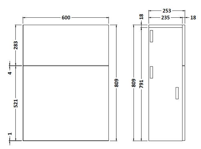 Apollo2 600mm Gloss Grey WC Unit Only - Image 3