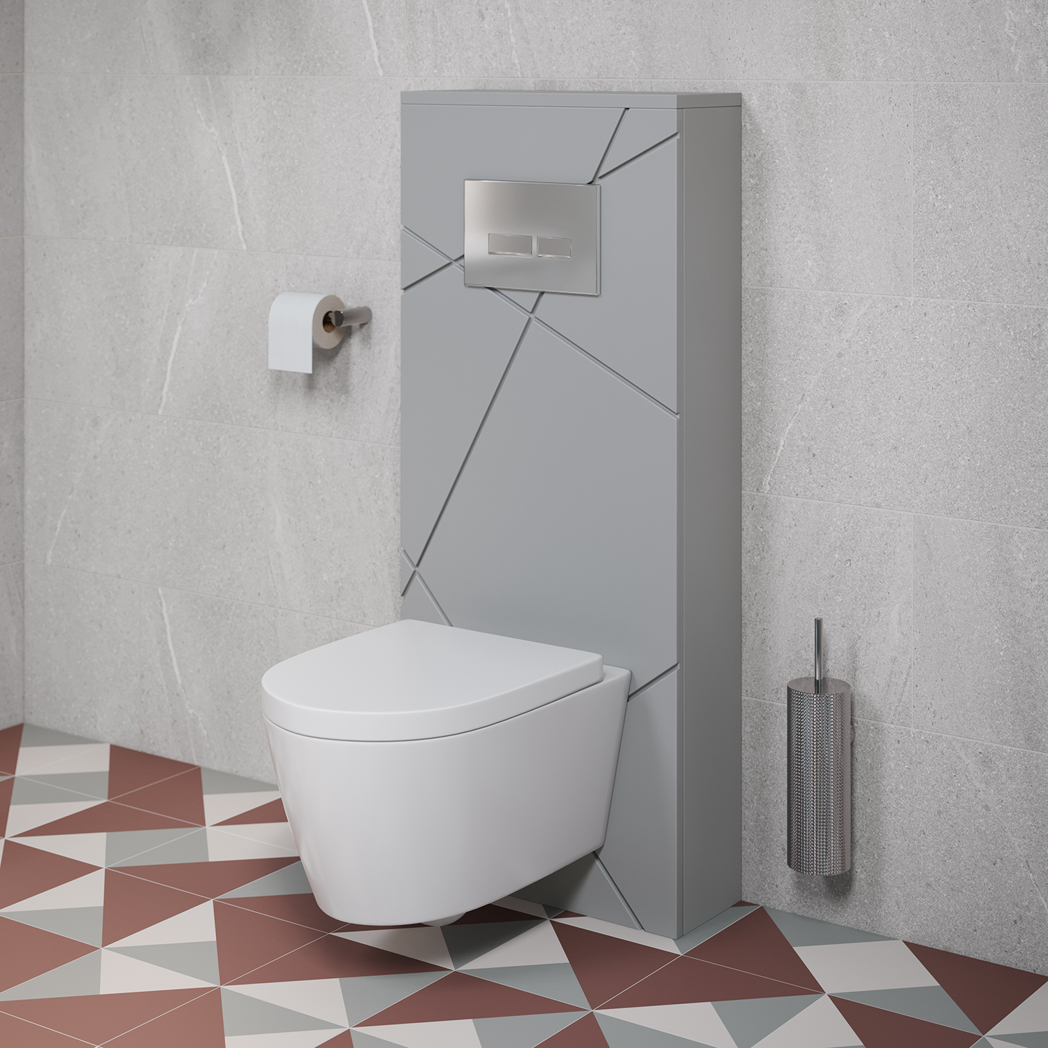 Voyage Tall WC Unit Only - Cool Grey - Image 4