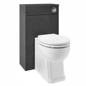 York Traditional Dark Grey BTW WC Unit with Pan & Top-Fixing Seat