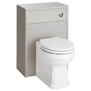 York Traditional Grey BTW WC Unit with Pan + Top-Fixing Seat