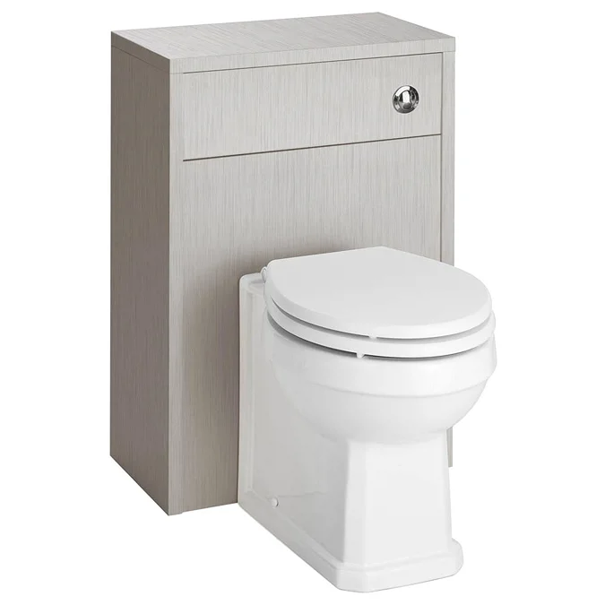 York Traditional Grey BTW WC Unit with Pan + Top-Fixing Seat
