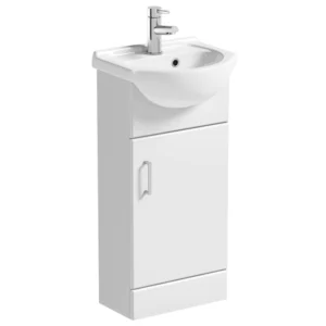 Orchard Eden 410mm White Cloakroom Floor Standing Vanity Unit and Ceramic Basin