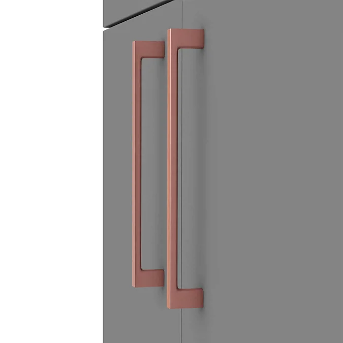 Arezzo Floor Standing Countertop Vanity Unit - Matt Grey - 600mm with Rose Gold Handles - Image 3