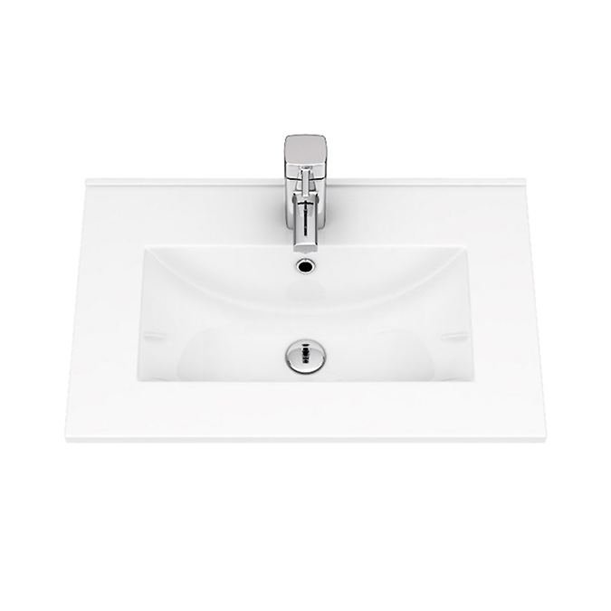 AquaSure Toreno PVC Vanity Unit - 600mm Modern Gloss White - 100% Waterproof - Image 2
