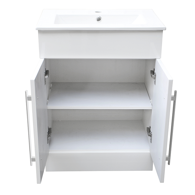 AquaSure Toreno PVC Vanity Unit - 600mm Modern Gloss White - 100% Waterproof - Image 3