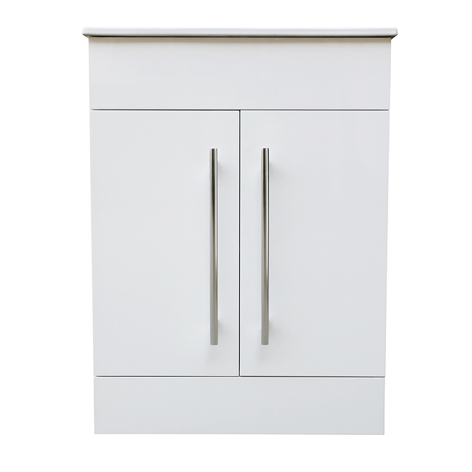 AquaSure Toreno PVC Vanity Unit - 600mm Modern Gloss White - 100% Waterproof - Image 5