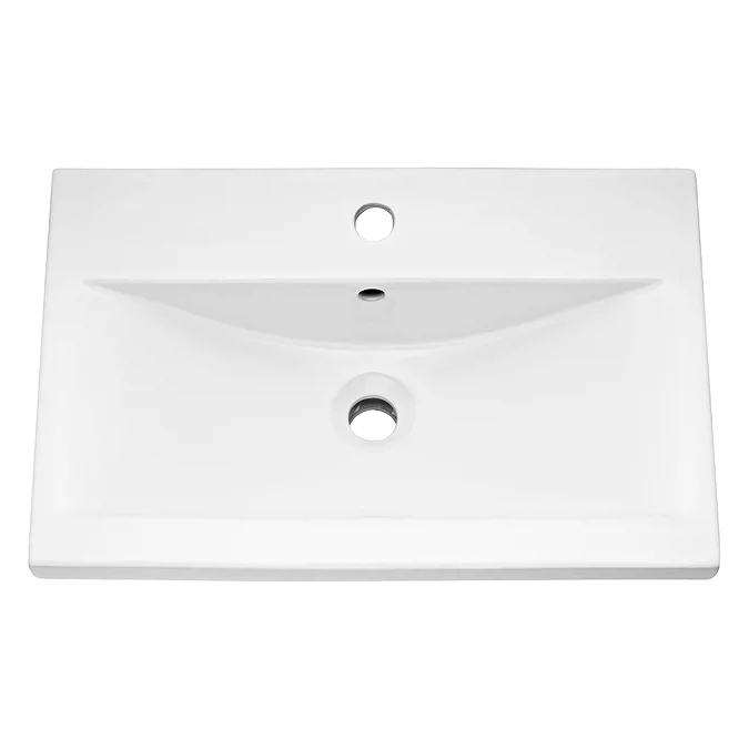 Arezzo Floor Standing Vanity Unit - Rustic Oak - 600mm with Brushed Brass Handles - Image 2