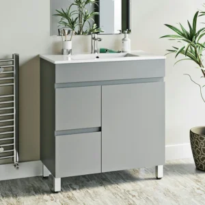 Orchard Thames 760mm Satin Grey Vanity Unit and Ceramic Basin