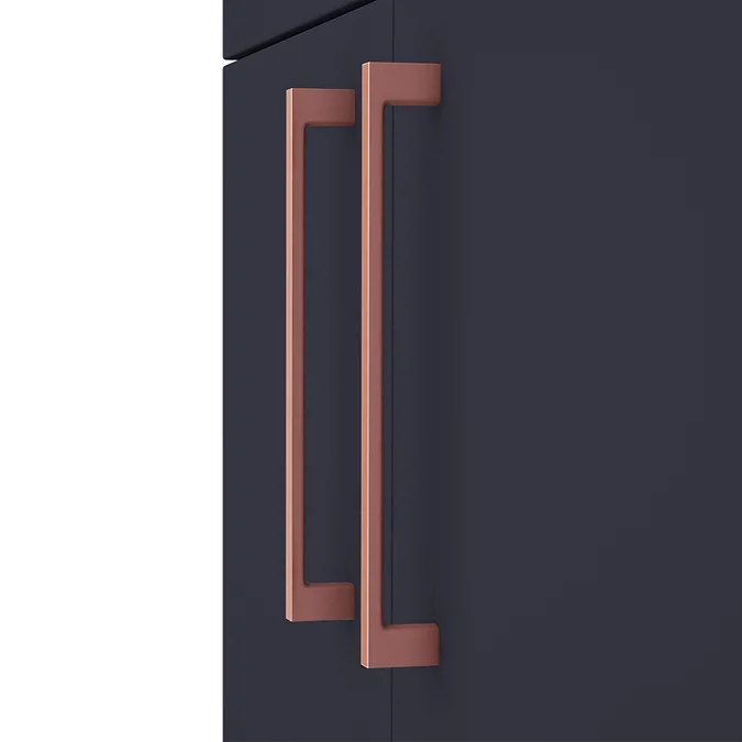 Arezzo 600 Matt Blue Floor Standing Vanity Unit with Rose Gold Handles - Image 3