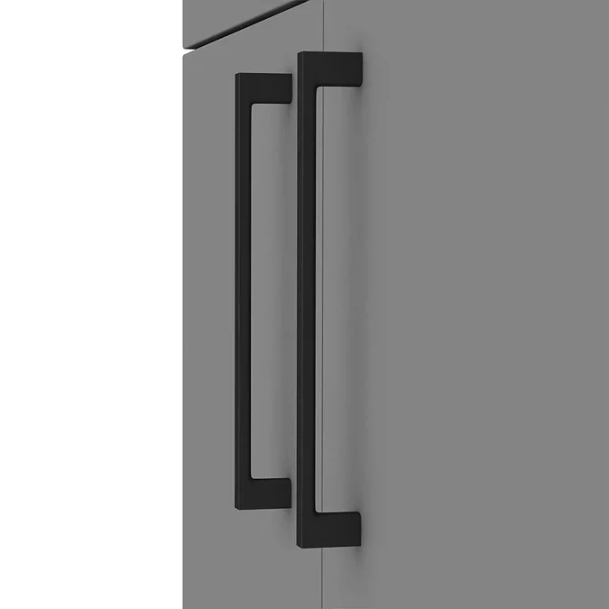 Arezzo 600 Matt Grey Floor Standing Vanity Unit with Matt Black Handles - Image 3