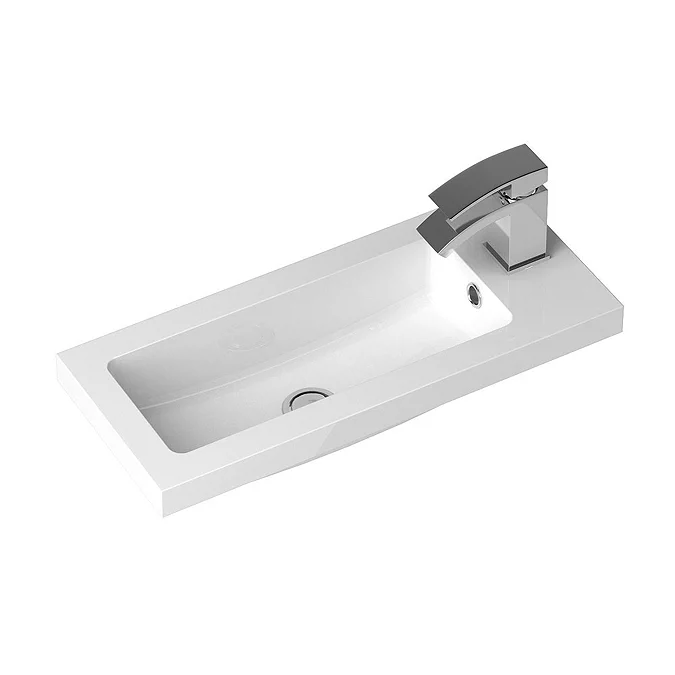 Apollo2 605mm Gloss Grey Open Shelf Compact Floor Standing Vanity Unit - Image 2