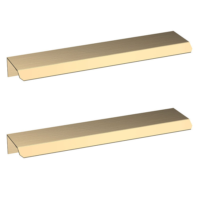 Venice Fluted 500mm Green Vanity Unit - Floor Standing 2 Door Unit with Brushed Brass Handles - Image 3