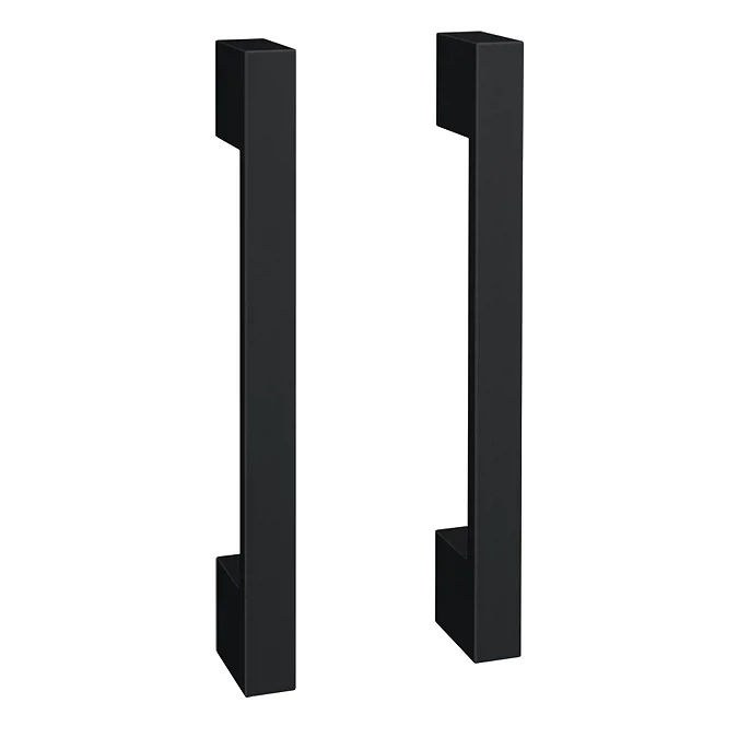 Apollo2 605mm Gloss Grey Compact Floor Standing Vanity Unit w. Matt Black Handles - Image 3