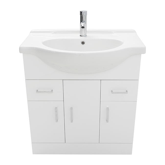 AquaSure Cove White PVC 750mm Vanity Unit - 100% Waterproof - Image 3