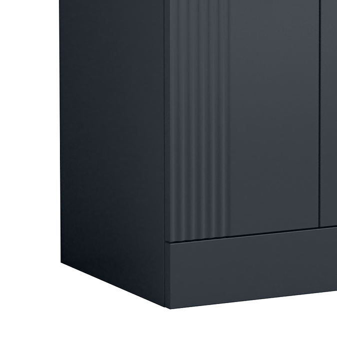 Roxbury Deco Fluted 600mm Anthracite Grey Vanity Unit - Floor Standing 2 Door Unit with Chrome Handles - Image 5